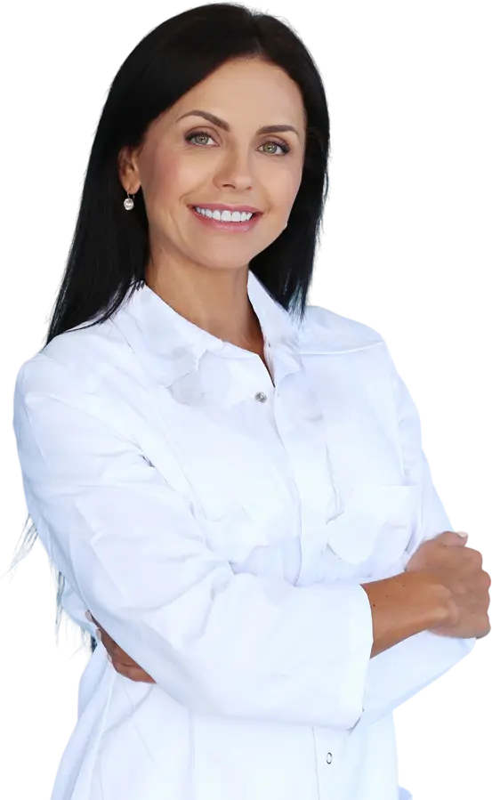 female orthodontist smiling